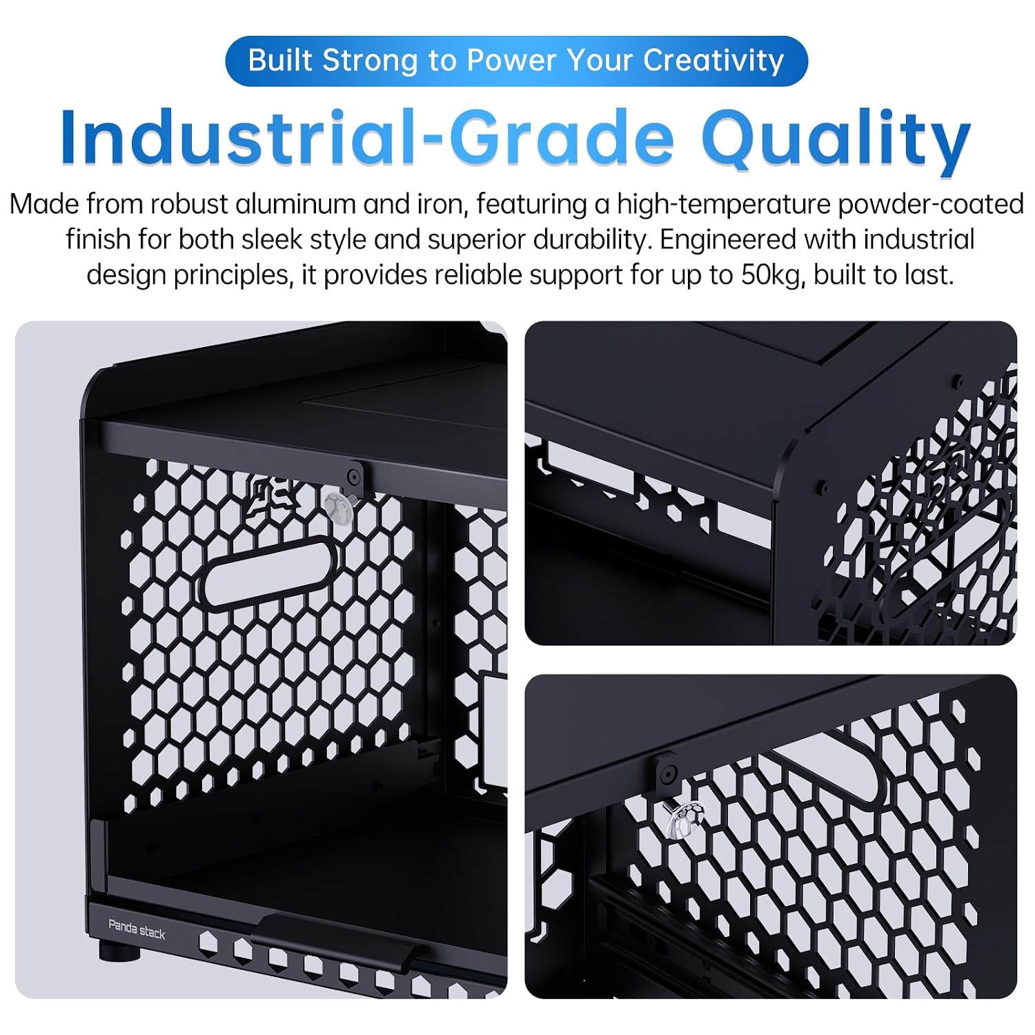 BIQU Panda Stack for Bambu-Lab A1 A1 Mini, 3D Printer AMS Stand Riser, Space Saving AMS Holder, Expandable Honeycomb Side Design