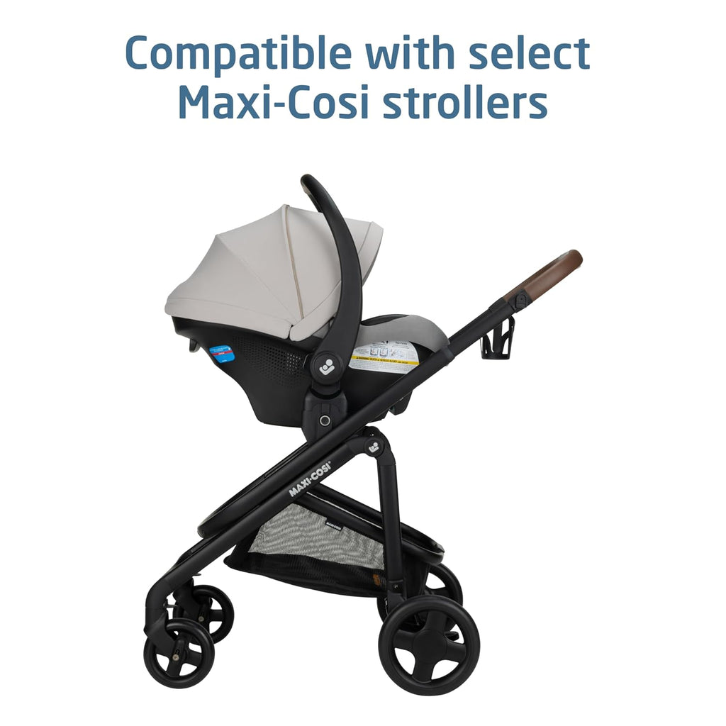 Maxi-Cosi Mico Pro Baby Infant Car Seat, Ventilated Chair Design, Soft Headrest Pad, Easy-Install Latch, Adjustable Belt Guide, 3-Position Base, Stroller-Ready, Fits 4-30 lbs, up to 32 in, SeaDrift
