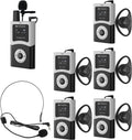 Retekess T130U (4th Generation T130) Wireless Tour Guide System, 200 m, 40H, HiFi U-Band Digital Sound Quality, Tour Guide Headset for Church, School (1 Transmitter and 5 receivers)