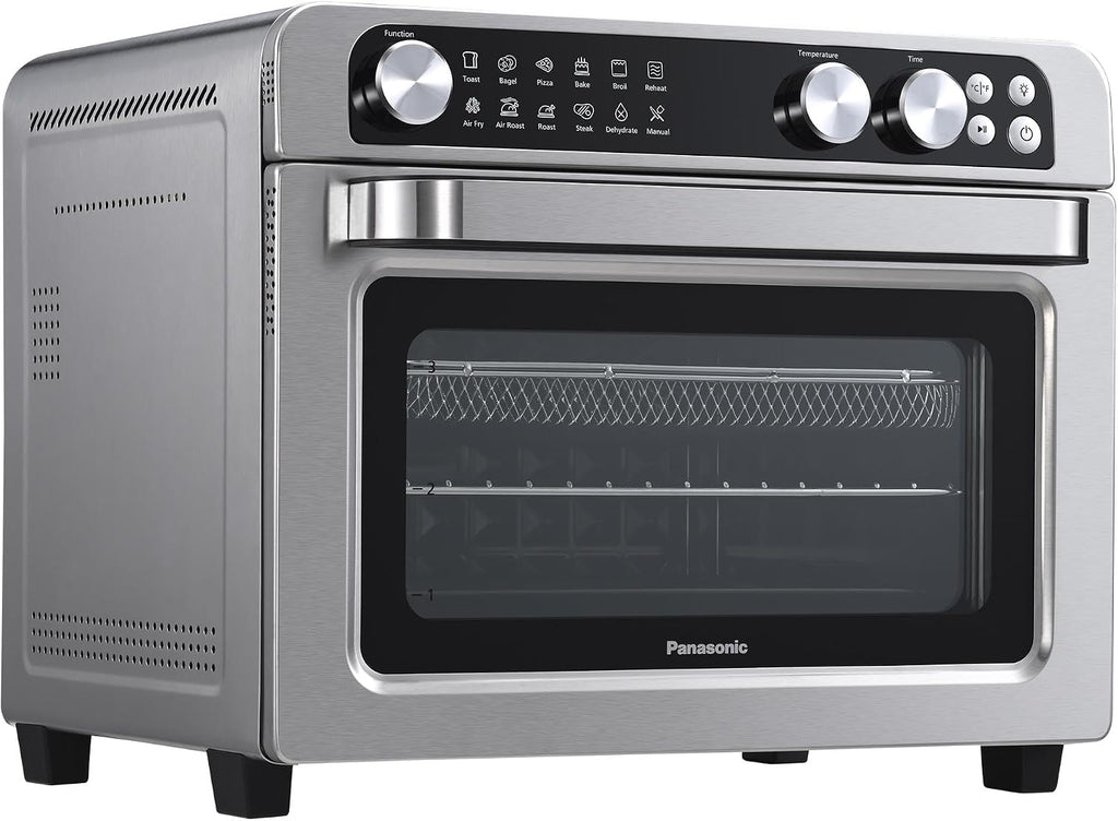 Panasonic FlashXpress Family Size Air Fryer Toaster Oven Combo, 11 Cooking Functions, 1800W PFAS-Free, Double Infrared Heating, Temperature Control Dial, Stainless Steel - NB-G211P