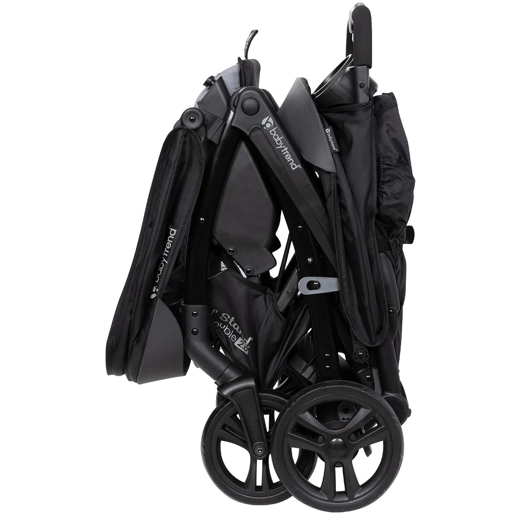 Baby Trend Infant and Toddler Double Stroller & Car Seat Combo, 2 Pc Set, Stormy - Lightweight and Compact Travel Stroller and Carseat Tandem for Babies, Infants, and Toddlers