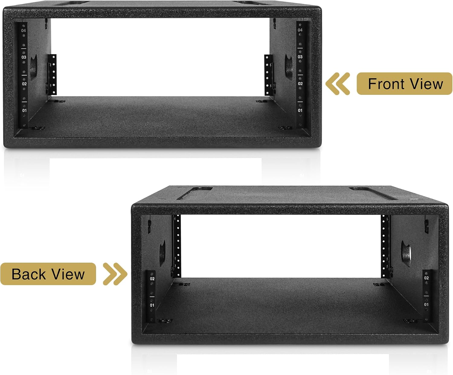 Sound Town 4U PA/DJ Rack/Road Case with 4-Space, Industry-Grade 0.7' (18mm) Plywood with Polyurea Coating, 19.7' Rackable Depth - Pro Tour Grade (STRCP-4U)
