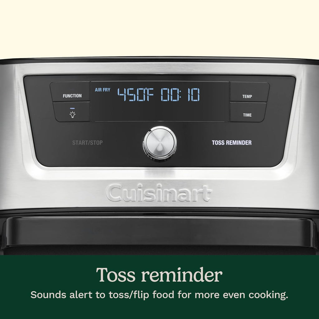 Cuisinart Air Fryer, 9-Quart Basket Stainless Steel Fryer Oven with 6 Presets to Roast, Bake, Broil, Air Fry, Dehydrate and Keep Warm, Dishwasher-Safe Parts, Quick & Easy Meals, AIRX-221, Black
