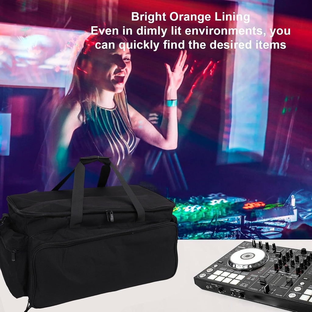 FOSA DJ Cable Bag, Large Capacity Multiple Pockets DJ Gig Bag with 6 Detachable Dividers, for Music Gear Accessories Equipment Mixer Turntable