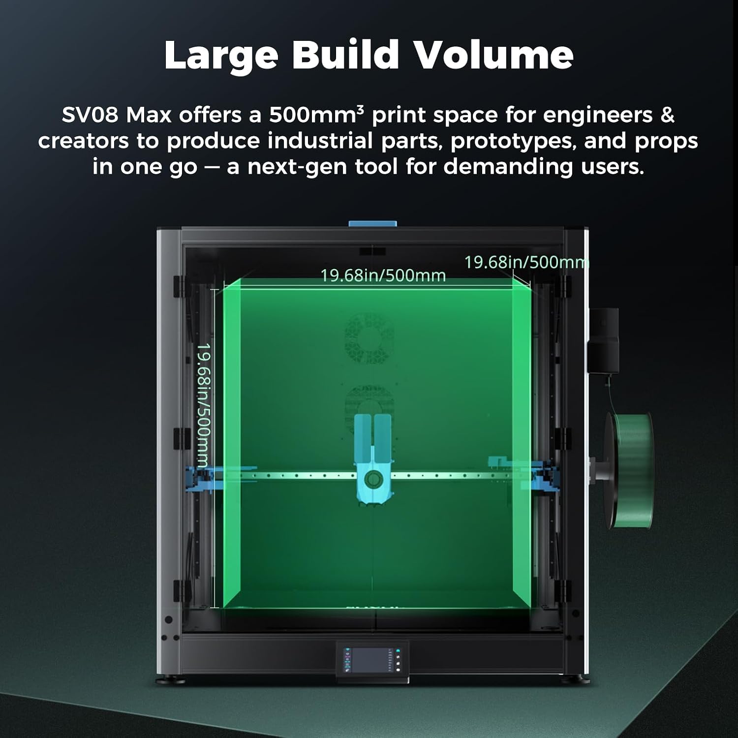 Sovol SV08 MAX CoreXY 3D Printer, Voron 2.4 Open Source 700mm/s High Speed 3D Printers, with Eddy Current Sensor Leveling, XYZ Full Linear Rails and Camera, Larger Build Volume 19.7x19.7x19.7in