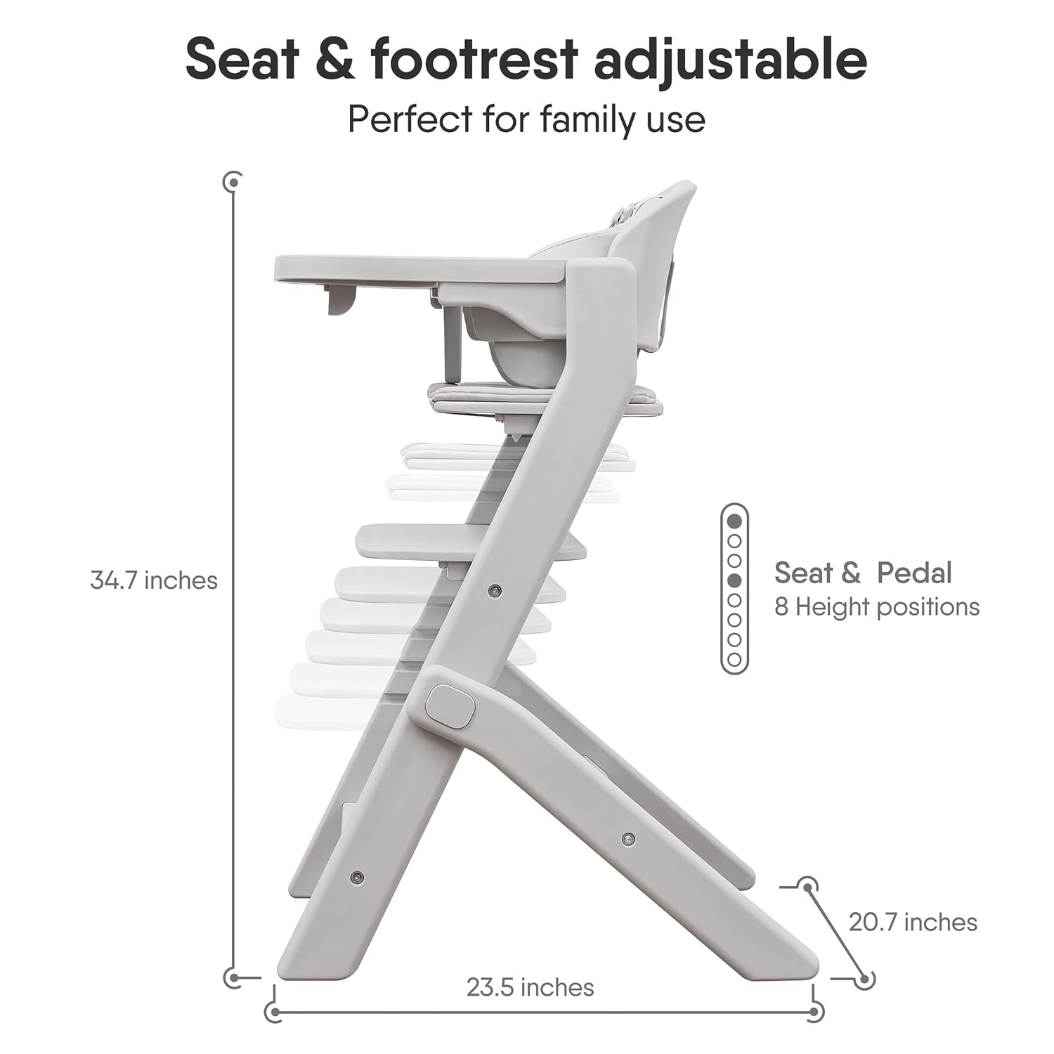 Obee Odee Full-Body Washable Baby High Chair with Soft Cushion, Adjustable for 6 Months to 220 Lb - Multifunctional and Convertible High Chairs for Babies and Toddlers -Portable and Easy Operation