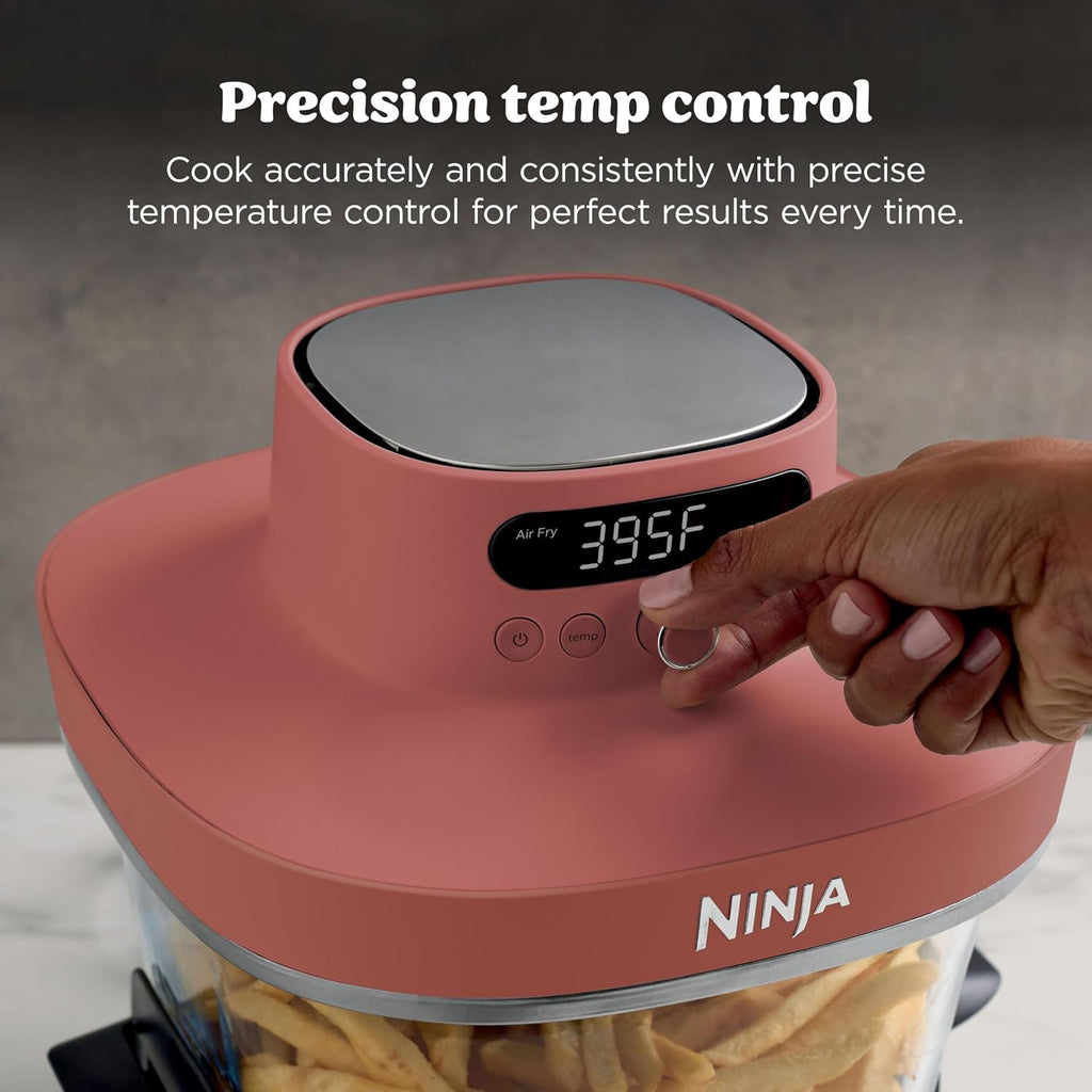 Ninja Crispi Pro 6-in-1 Glass Air Fryer | 450°F, Nontoxic, 6qt & 2.5qt Containers & Lids | Microwave, Freezer, Dishwasher Safe | Max Crisp, Air Fry, Bake, Roast, Recrisp, Dehydrate | Amber, AS101OR