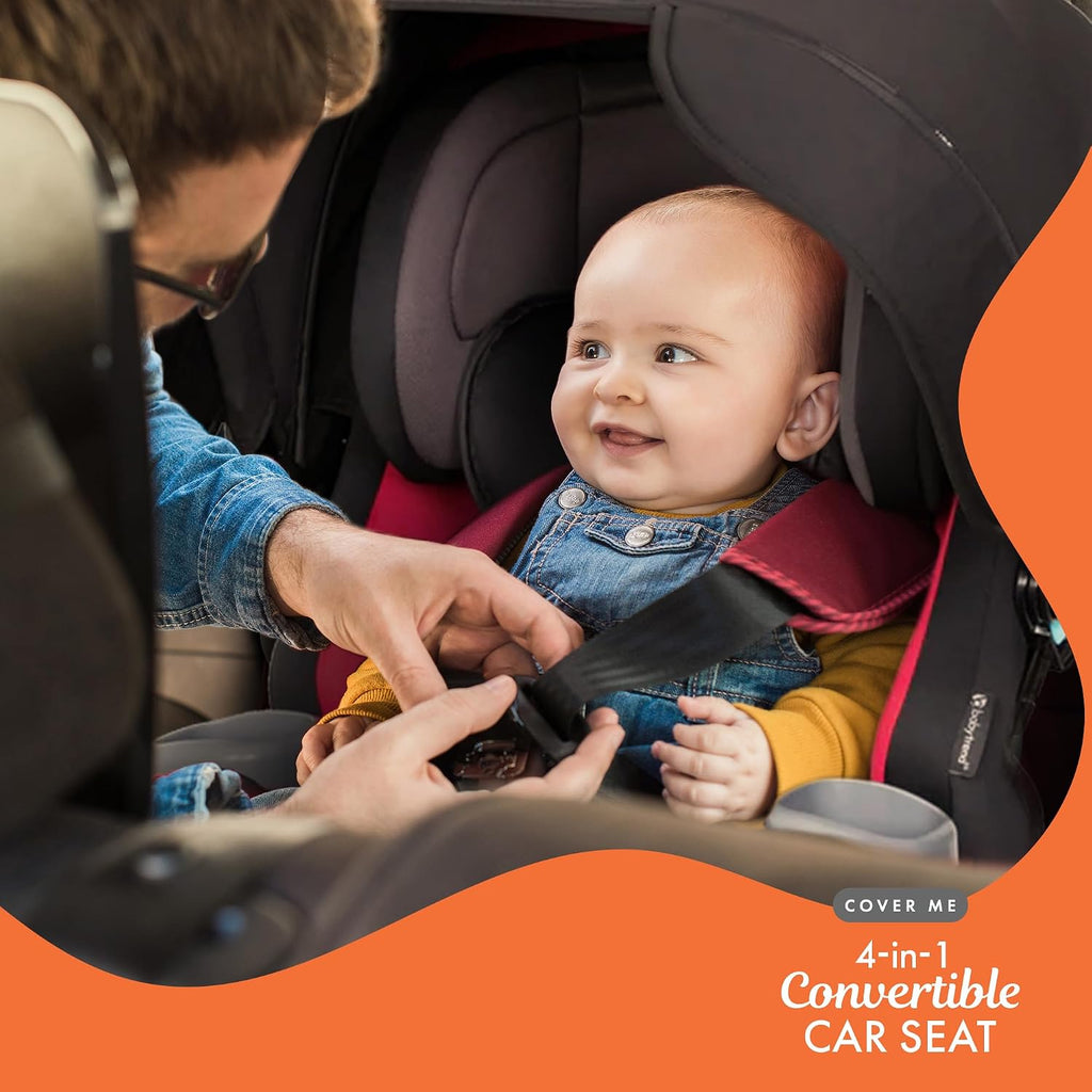 Baby Trend Cover Me 4-in-1 Car Seat Convertible Infant Toddler Rotating Safety Seat with Adjustable/Removable Canopy and 2 Cup Holders, Stormy Gray