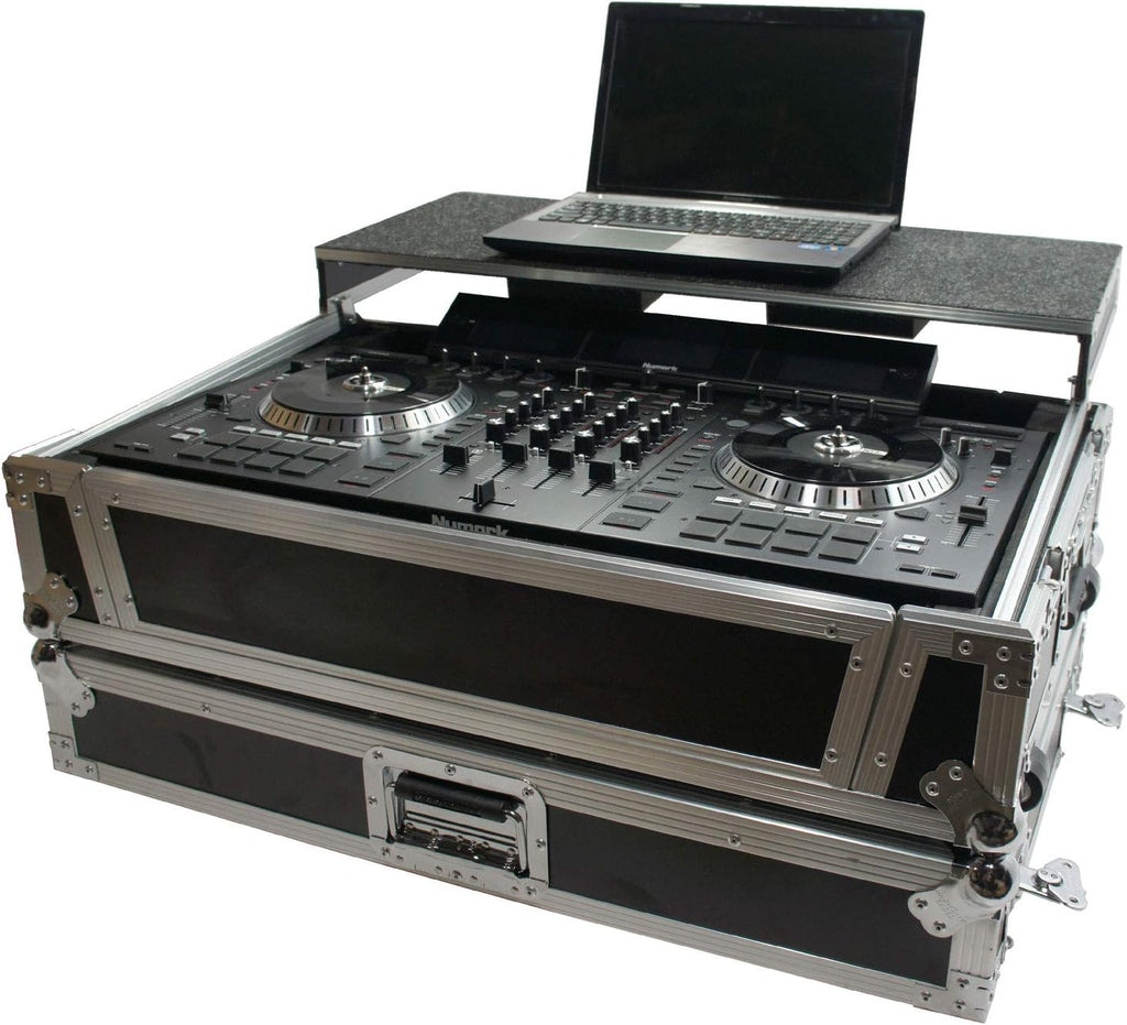 Harmony Audio HCNS7IIWLTTR Flight Glide Laptop Stand Road DJ Custom Case Compatible with Numark NS7III