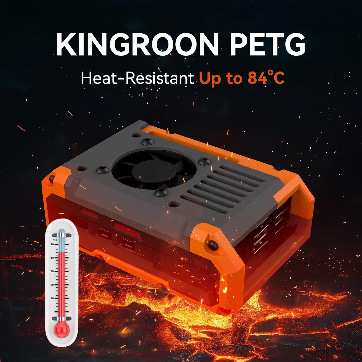 Kingroon PETG 3D Printer Filament, 10 Rolls, Dimensional Accuracy +/- 0.03 mm, 1kg Spool(2.2lbs), 1.75 mm，10KG Ten Colors Black White Grey Red Blue Green Yellow Orange Transparent Silver