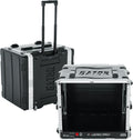 Gator Cases Lightweight Rolling 8U Rack Case with Built-in Power Supply, Heavy Duty Latches, Retractable Tow Handle, and Recessed Wheels, 19.25' depth, (GRR-8PL-US)