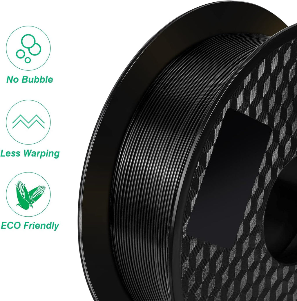 Kingroon PLA 3D Printer Filament, 10 Rolls, Dimensional Accuracy +/- 0.02 mm, 10kg Spool(22lbs), 1.75 mm，Black White Grey Red Blue Green Purple Skin Silver Yellow