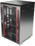 18U Wall Mount Server Rack Cabinet – 19' Network Rack Enclosure, 24' Deep Data Rack Cabinet with Fan, PDU & 2 Shelves for IT Equipment, Switches and Patch Panel