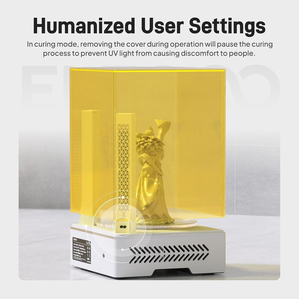 ELEGOO Mercury XS Bundle, Wash and Cure Machine for Large Resin 3D Printed Models, Compatible with Saturn and Mars LCD 3D Printers, with a Handheld UV Lamp