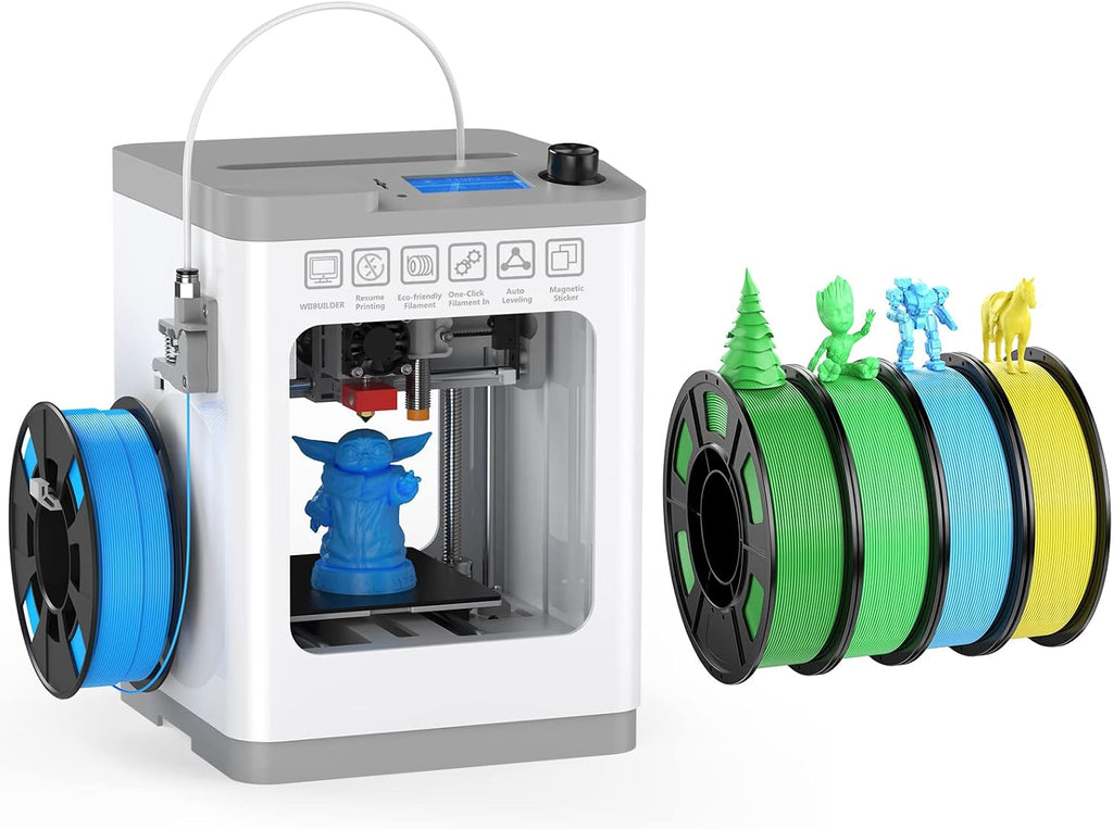 HEPHI3D Tina2 3D Printer Kit Fully Assembly, with 4 Colors PLA Filament Bundle, Auto Bed Leveling Mini 3D Printer for Beginners and Kids, School, Office, Home Using