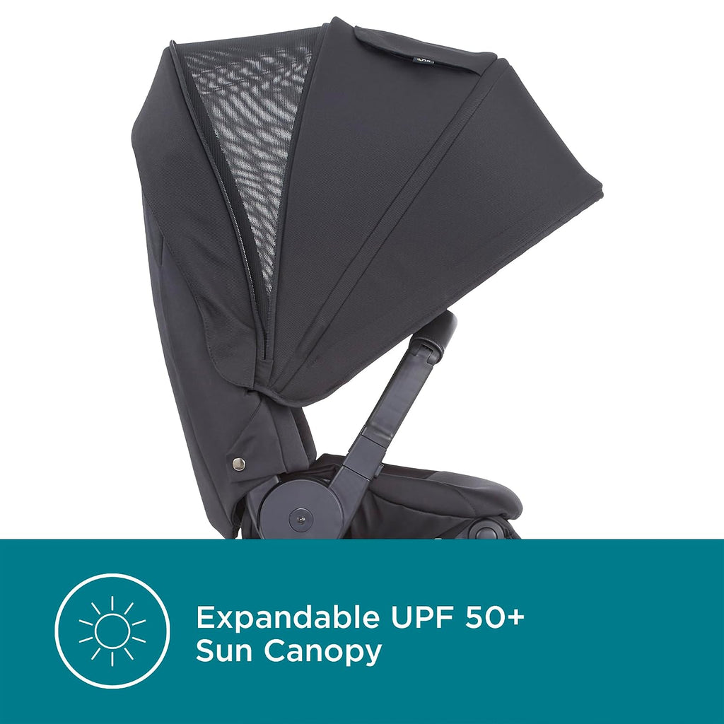 Contours Element Side-by-Side Convertible Toddler and Baby Stroller Single-to-Double, Reversible Seating Options, Infant Seat Compatible, Spacious Storage, UPF 50 Sun Canopy - Stealth Black