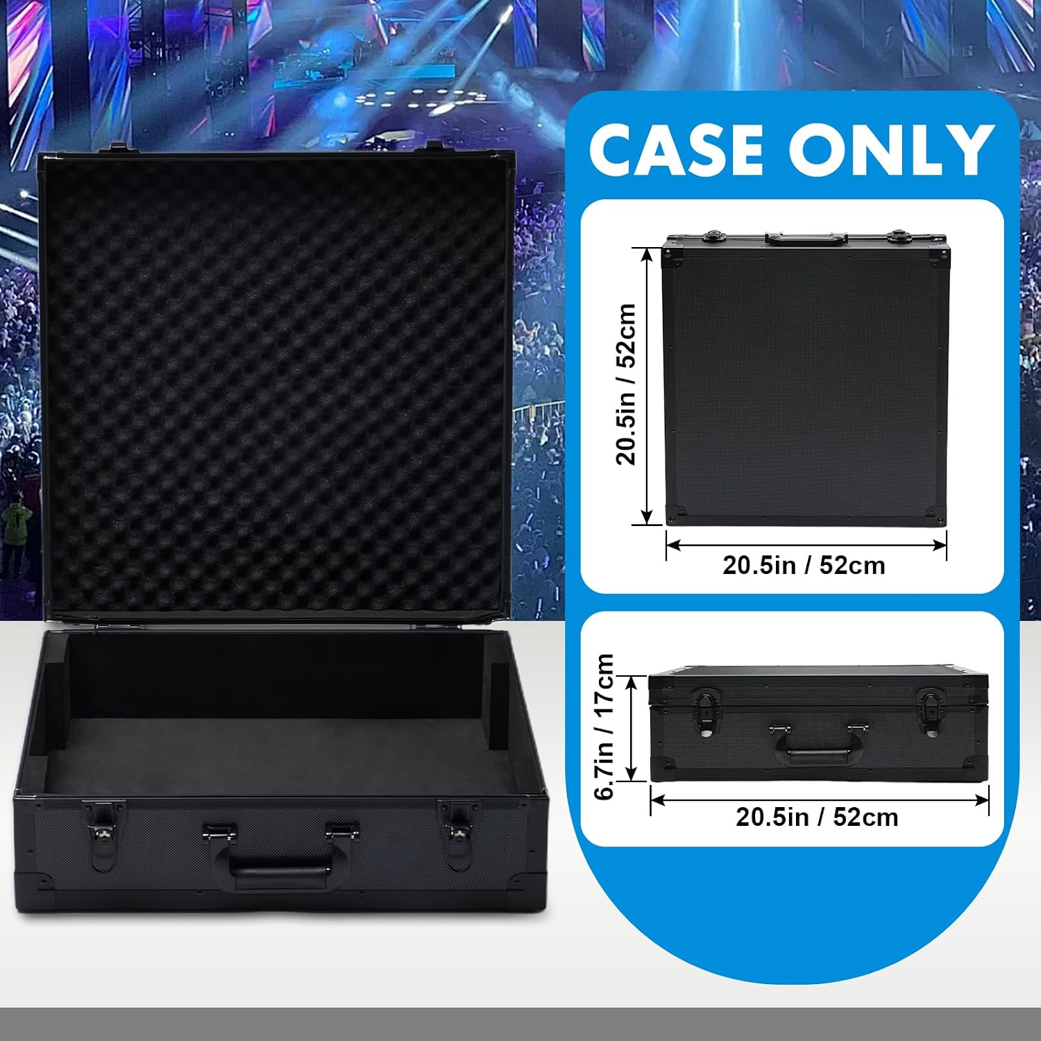 Mixer Case for Yamaha MG16XU/ MG20XU | Protective Hard Shell Carrying Storage Gig Bag Case for Mackie ProFX16V3 / Tascam Model 16 with EVA Foam | Fits Mixer Size up to 19.7'' X 17.4' X 5.2'