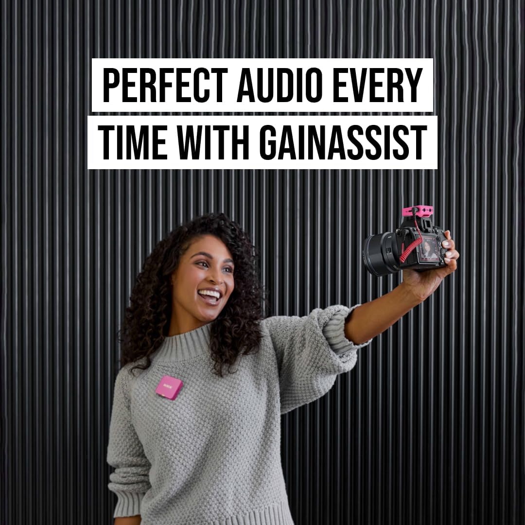 RØDE Wireless GO (Gen 3) – Compact Wireless Mic – Pristine Audio, 32-bit Float Recording, Automatic Level Control, for Phones, Cameras and Computers (Pink)