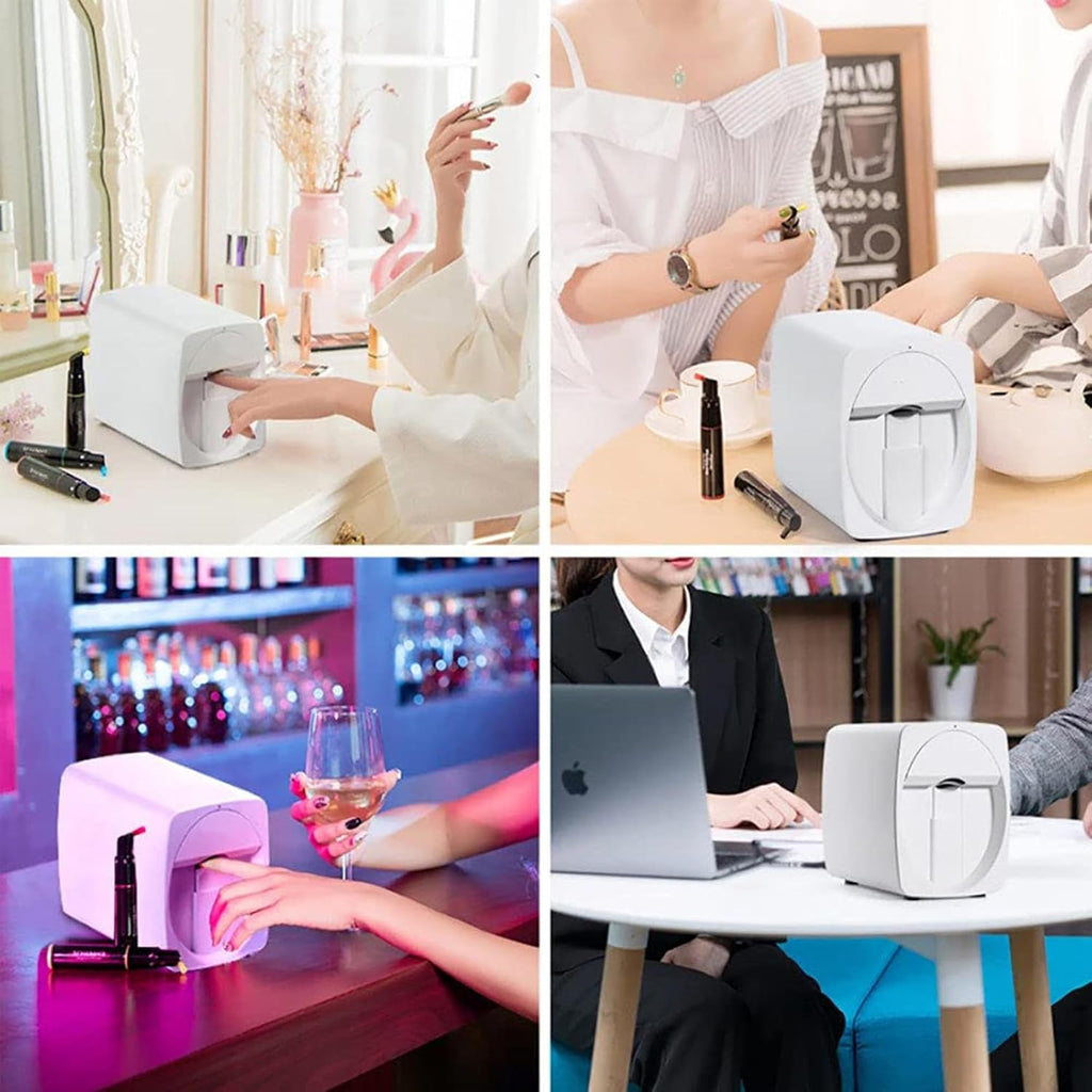 Professional 3D Nail Printer Mini Printer for Nails, Multifunction Portable Mobile Nail Painting Machine for Kid/Nail Studio/Manicurist/Nail Lovers,Pink