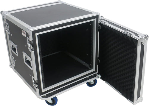 10 Space (10U) ATA Rack Amp Road Shock Mount Case (20' Deep) w/ Casters