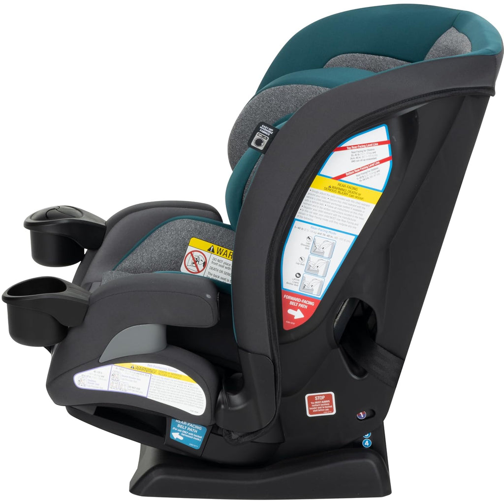 Safety 1st EverSlim 4-in-1 Convertible Car Seat, SecureTech Chest Clip, Ultra-Slim, 4-Mode Infant to Booster, Baby Car Seat, Fits 5-100 lbs, Memory Foam, Fiddlehead