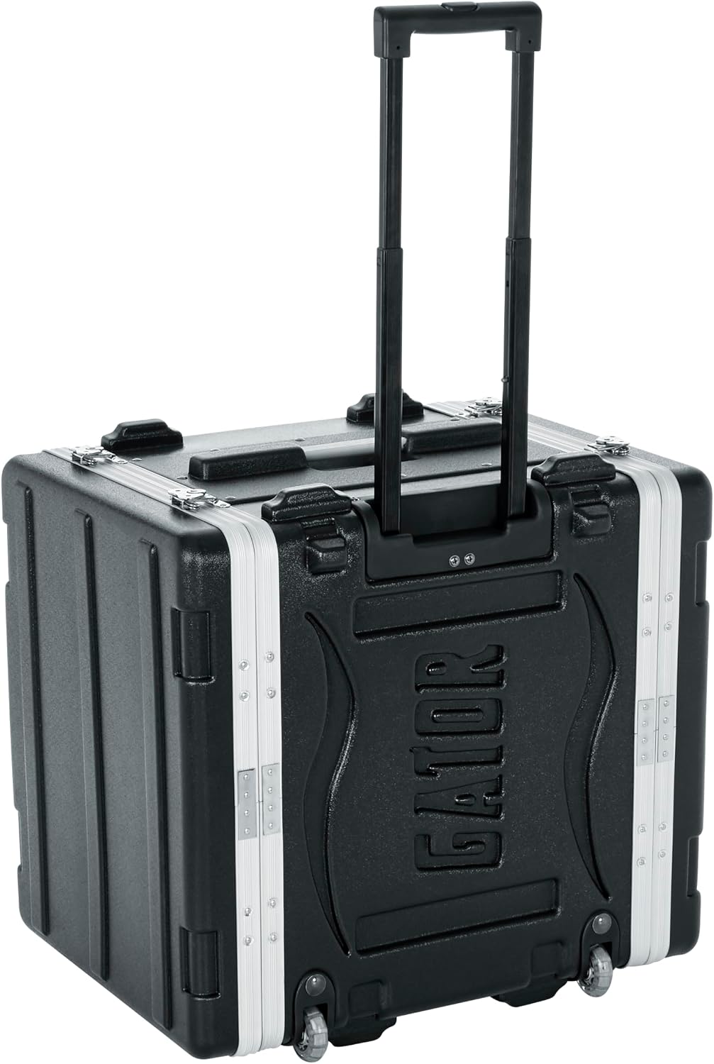 Gator Cases Lightweight Rolling 8U Rack Case with Heavy Duty Latches, Retractable Tow Handle, and Recessed Wheels, Standard 19.25' depth (GRR-8L)