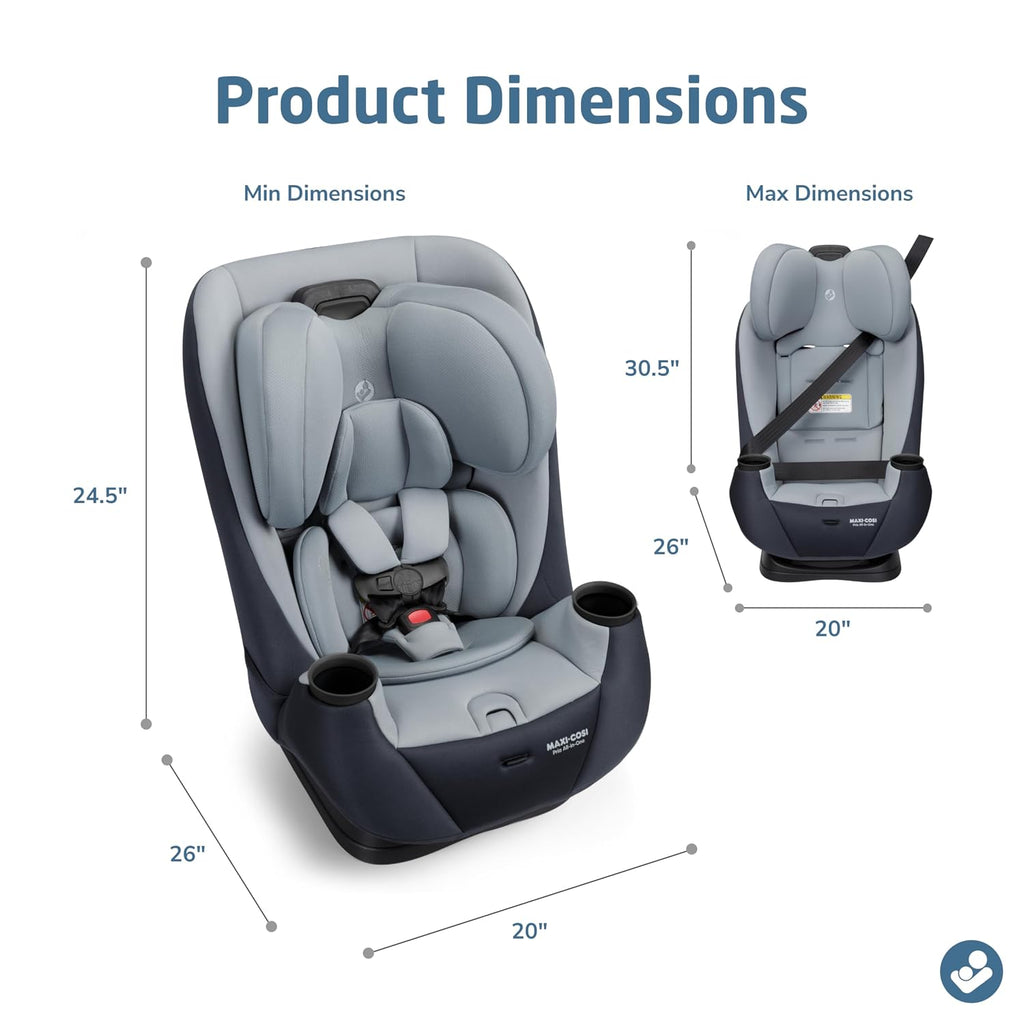 Maxi-Cosi Pria All-in-One Convertible Car Seat, Infant to Toddler Car Seat, Easy-Install Harness, Machine-Washable Cover, 5-100 lbs, Sea Scape