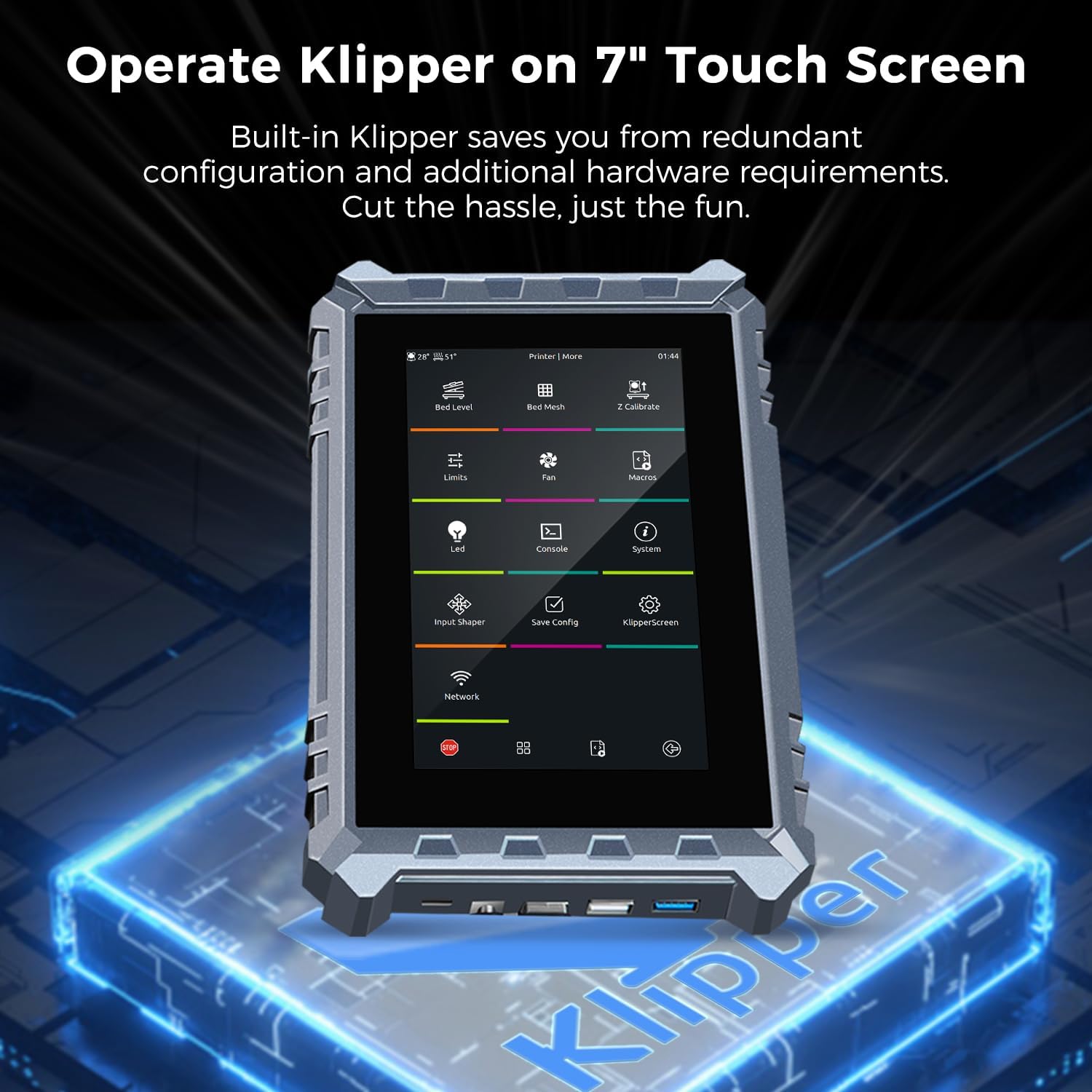Sovol T500 3D Printer Max Speed up to 500mm/s, Upgraded with 7'' Klipper Touch Screen 300℃ High Temp Hotend 95% Pre-Assembly 49-Point Auto Leveling 19.68 * 19.68 * 19.68in