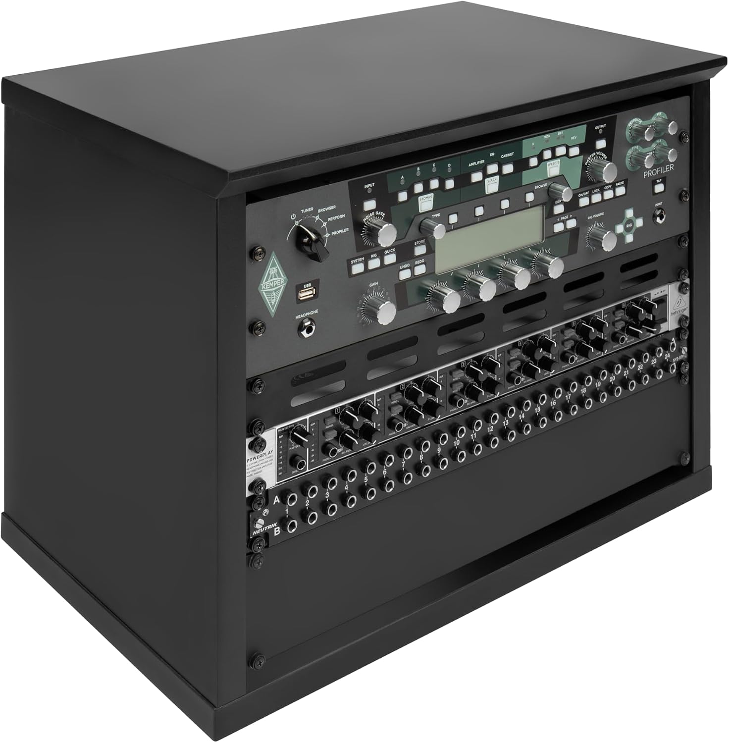 Gator Frameworks Elite Furniture Series 8U Wood Desktop Studio Rack in Standard Black Finish (GFW-ELITERK-8U-BLK)
