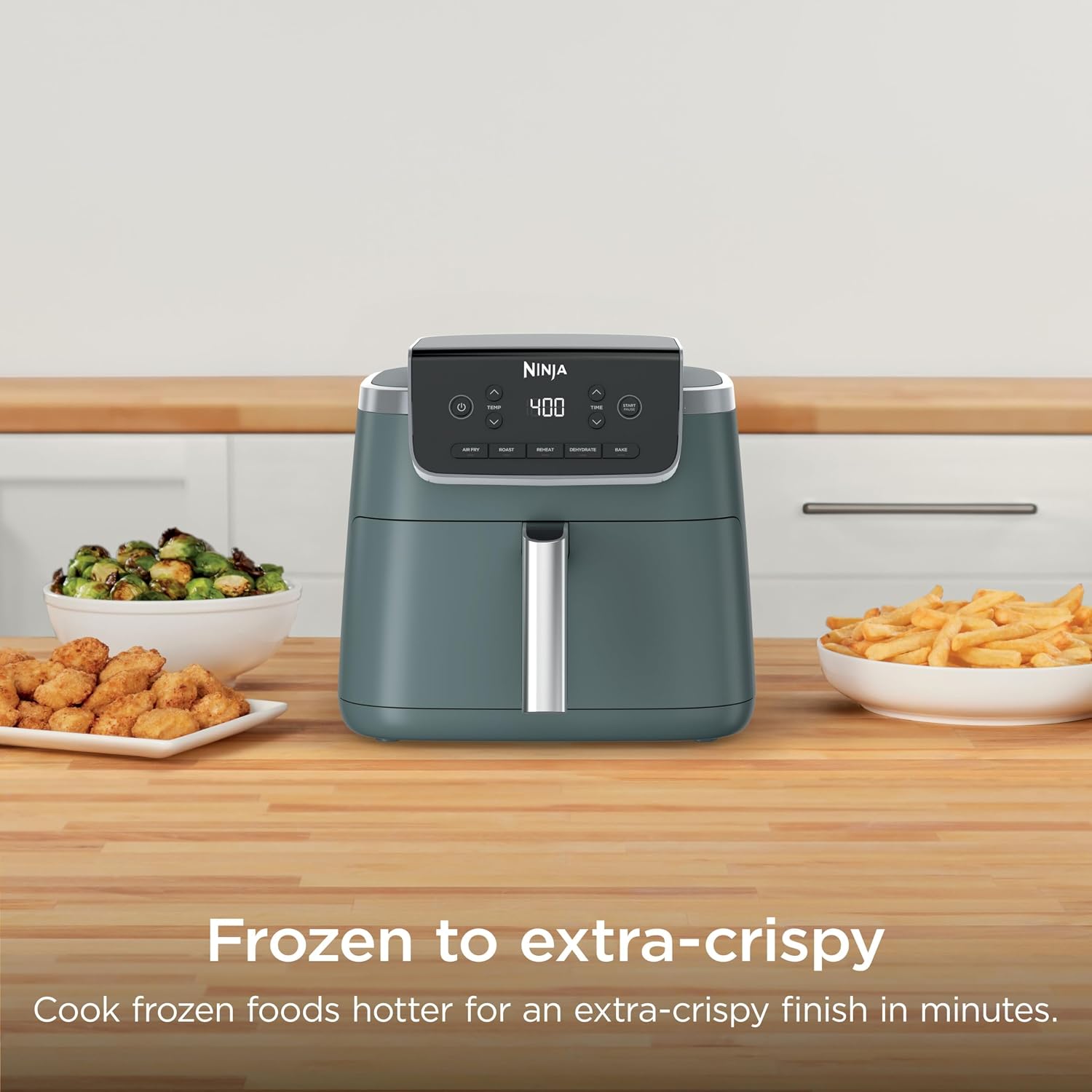 Ninja Air Fryer Pro 5-in-1 | 5 QT Capacity, Air Fry, Bake, Roast, Reheat, and Dehydrate, Air Crisp Technology | Nonstick Basket & Crisper Plate | Sage | AF142GN
