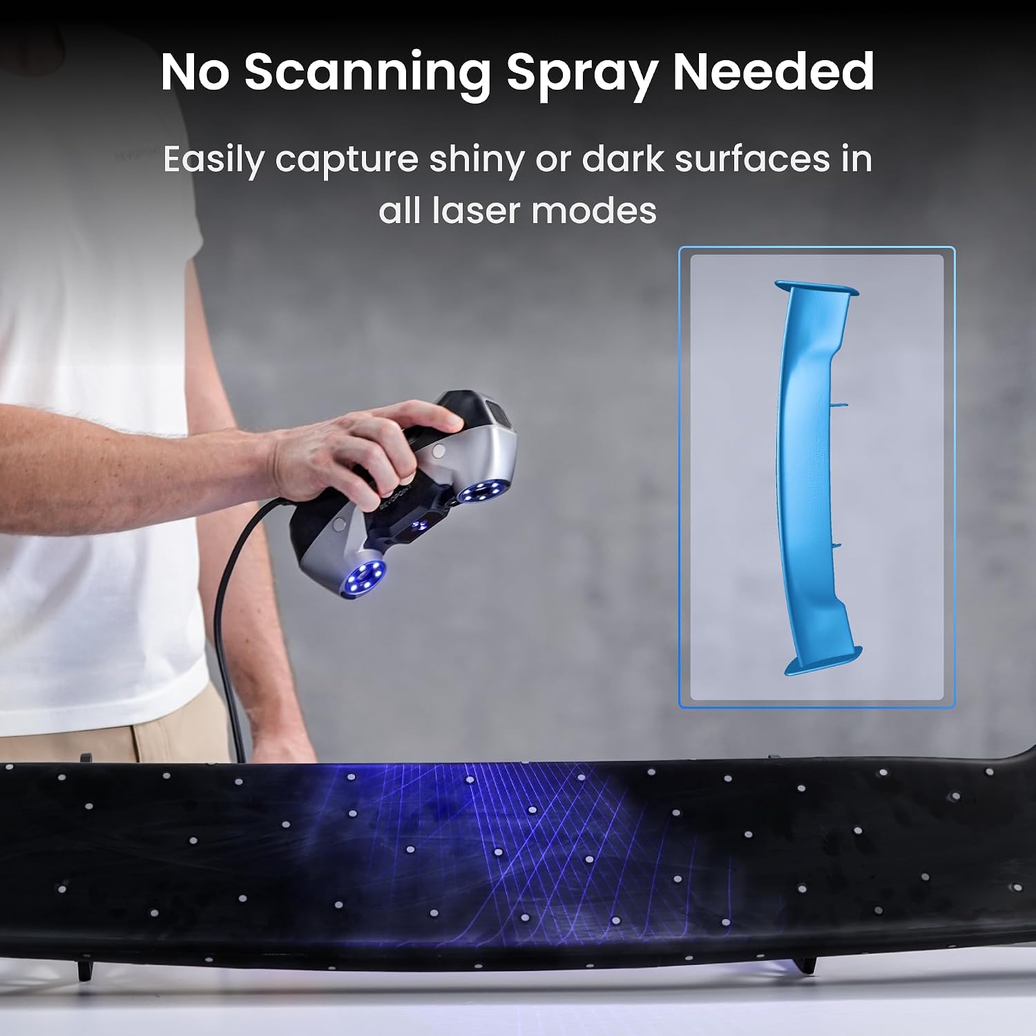 Revopoint MetroY Pro 3D Scanner for 3D Printing, Up to 0.01mm Precision, 34+15+1 Industrial Blue Laser Handheld Scanner, 62-Line Full-Field, Real-time Preview, Bulit-in Wi-Fi 6, Full-Color 3D Scan