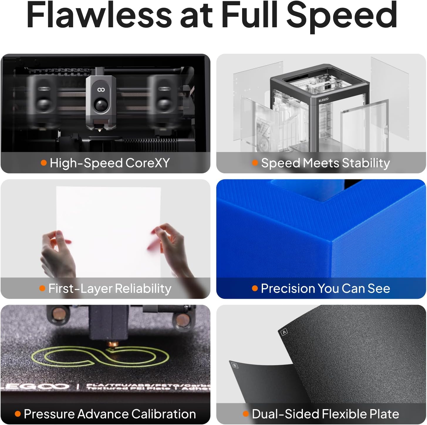 ELEGOO Centauri Carbon 2 Combo Multi Color 3D Printer, CoreXY 500mm/s High Speed Multicolor Printing with Canvas, 1-Click Full Auto Leveling and 350°C High-Temp Nozzle, 256x256x256mm Build Volume