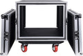 Sound Town Shock Mount 8U ATA Rack Case with 17' Rackable Depth and Casters, 8-Space Size - Pro Tour Grade (STRC-SP8UW)