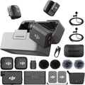 DJI Mic Mini (2 TX + 1 RX + Charging Case) Wireless Lavalier Microphone, Ultralight, Noise Cancelling, Up to 48-Hour Battery Life Bundle with 2 x Deco Gear Lapel Microphone and 5' EVA Case