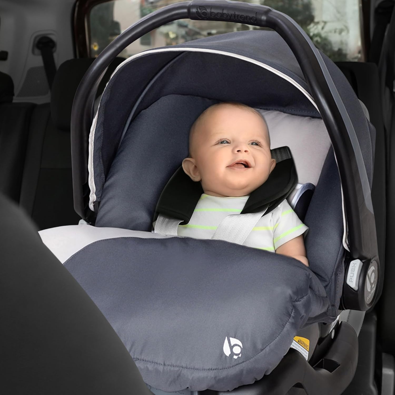 Baby Trend Ally Newborn Baby Infant Car Seat Carrier Travel System with Harness and Extra Cozy Cover for Babies Up to 35 Pounds, Gray Magnolia