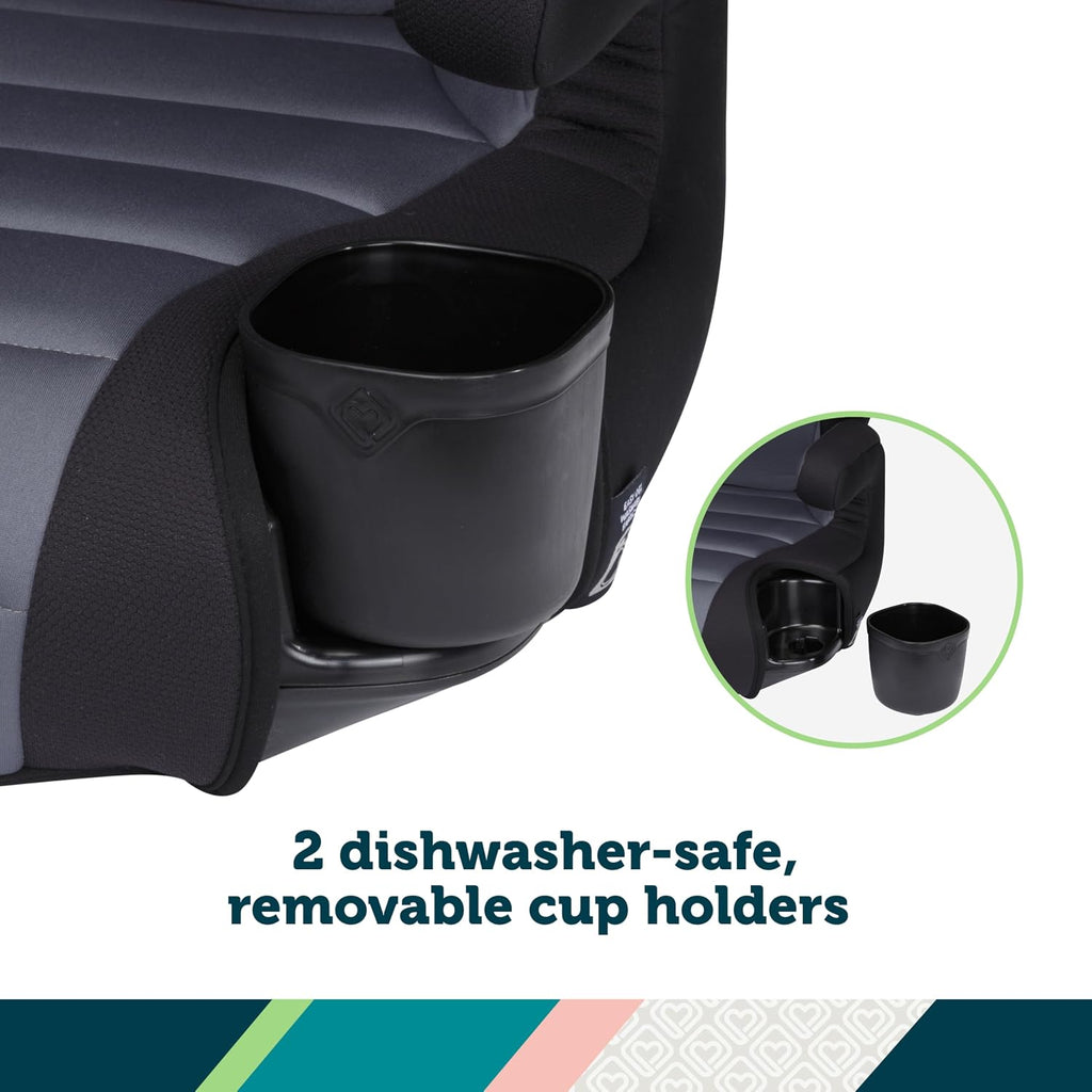 Safety 1st Grow and Go 2-in-1 Booster Car Seat with ComfortWings, Converts High-Back to Backless, 19' Wide, Fits 3 Across, Lightweight, Foldable, Easy-Clean, Cup Holders, 40-100 lbs, Sea Serpent