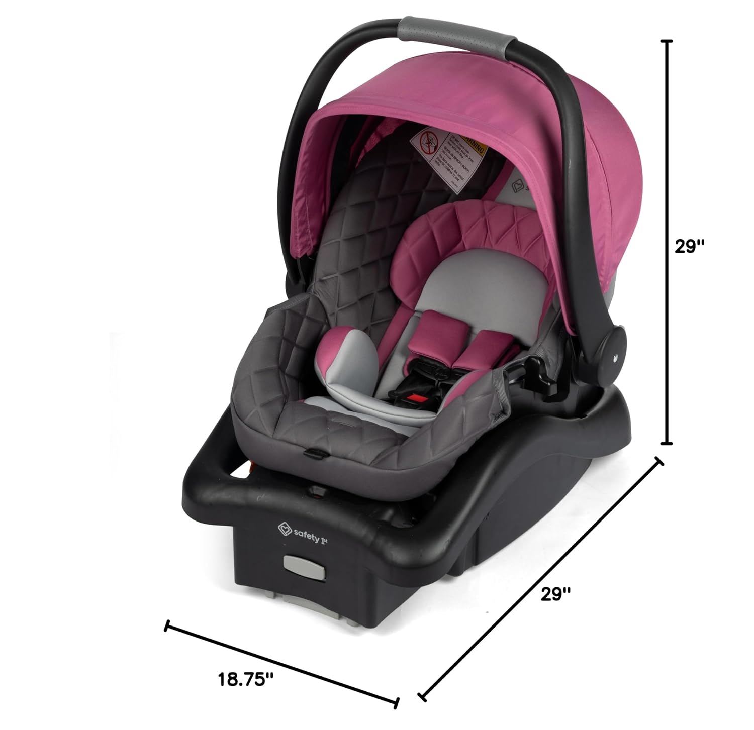 Safety 1st onBoard™ Insta-Latch™ DLX Infant Car Seat with Base, Baby Car Seat for 4-30 lbs., Rear Facing Car Seat, Beach Rose