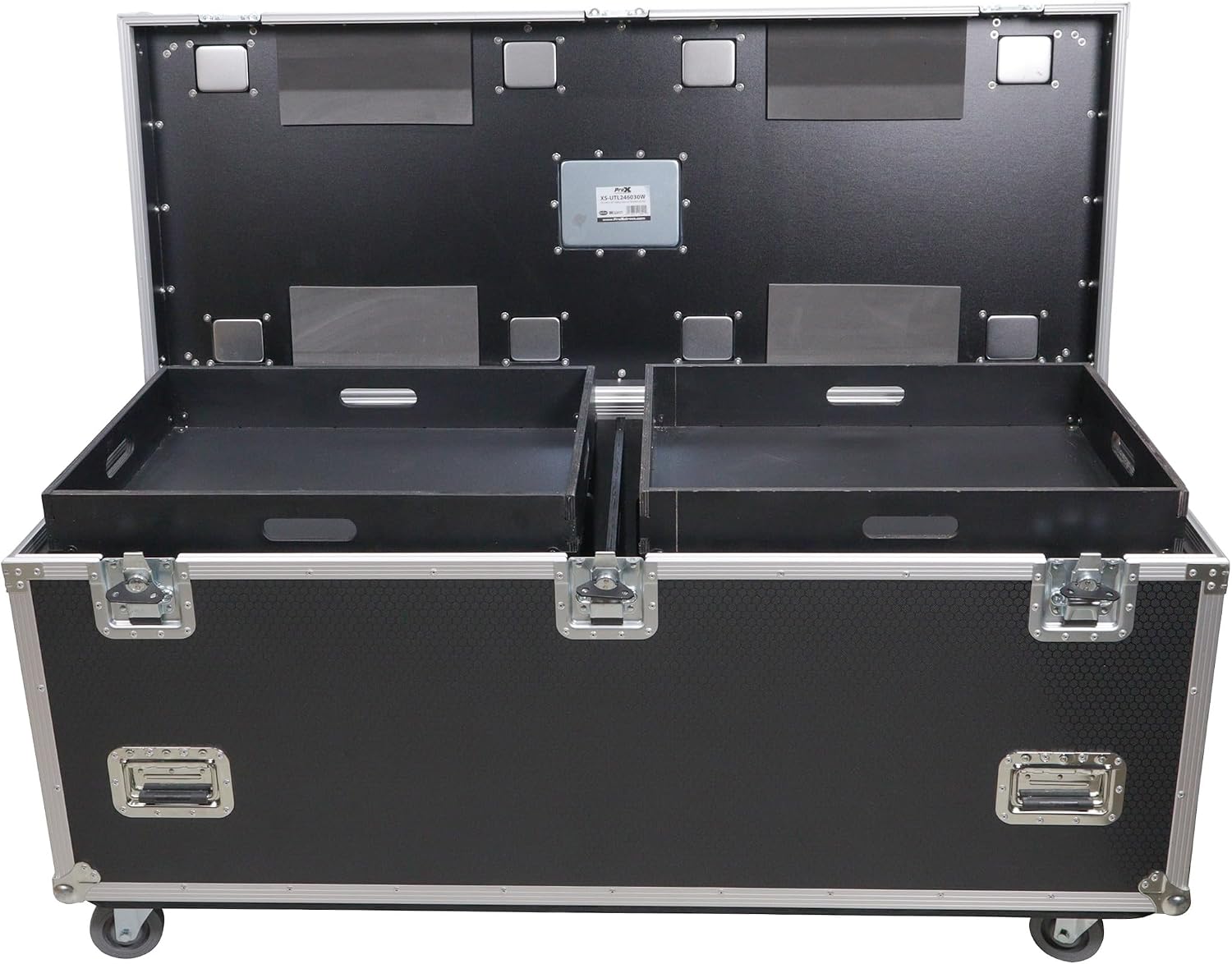 ProX XS-UTL246030W MK2 TruckPax Utility ATA Flight Case Truck Storage Road Case with Dividers Tray and 4' in casters
