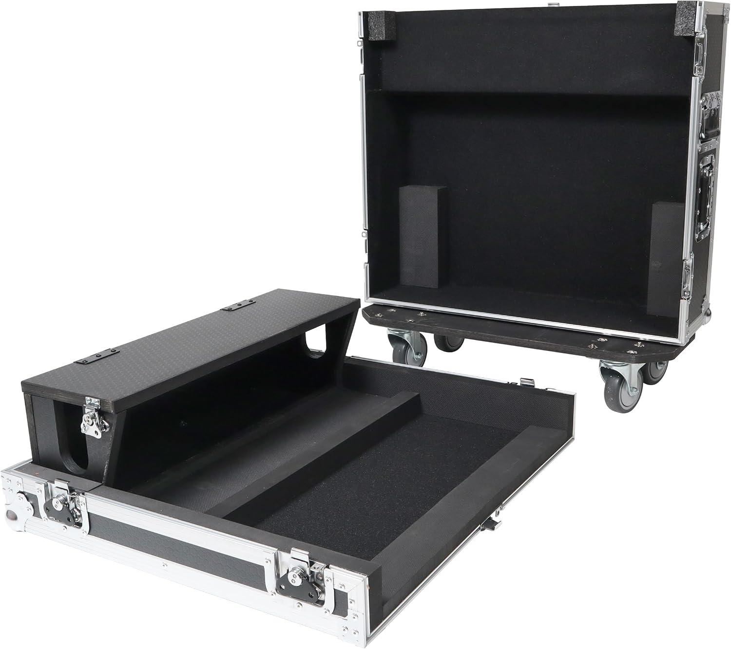 ProX XS-AHQU24DHW ATA Digital Audio Mixer Flight Case for Allen and Heath QU-24 Console with Doghouse compartment and Caster wheels