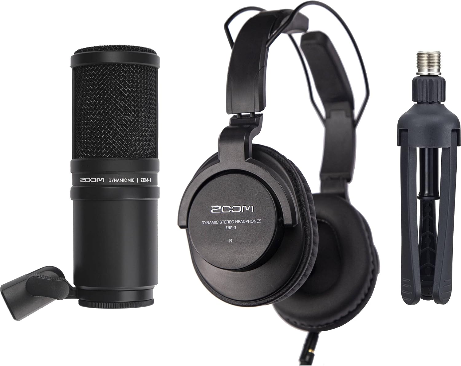 Rode RODECaster Pro 2 Podcast Mixer Bundle with 4 Zoom ZDM-1 Microphone Packs, Headphones, Boom Arms, Stands, XLR Cables, 32GB SD — Complete 4-Person Podcasting Kit