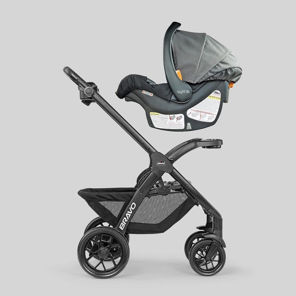 Chicco Bravo LE ClearTex Full-Size Stroller for Babies and Toddlers, UPF-Rated Canopy, GREENGUARD Gold Certified, Lightweight, One-Hand Compact Fold, Pewter/Grey