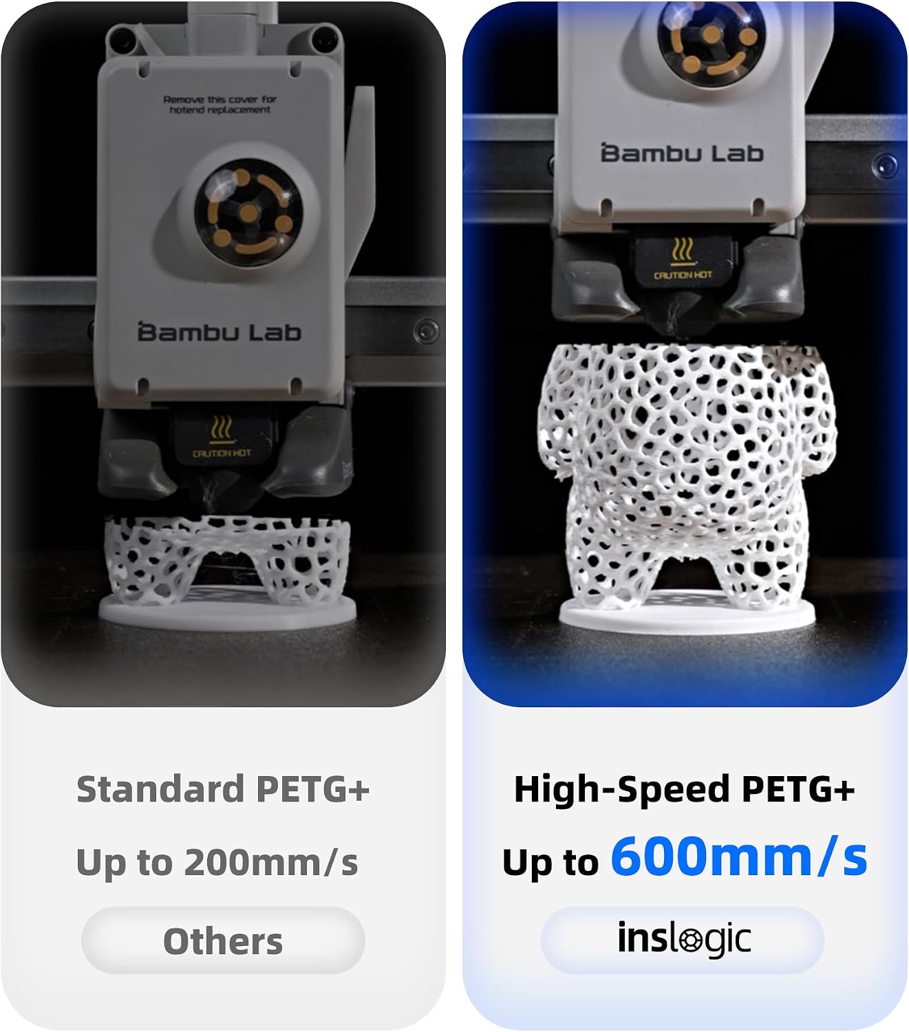 Inslogic PETG Pro Pre-Dried 3D Printer Filament 1.75mm, High-Speed PETG Filament, Stronger Toughness, Compatible with FDM Printers, 10 Colors, 10kg Total, 10×1kg