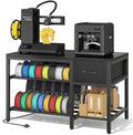 3D Printer Stand with Filament Storage – Heavy Duty Metal 3D Printer Table with Drawer and Power Hub for Workshop, Studio, and Office