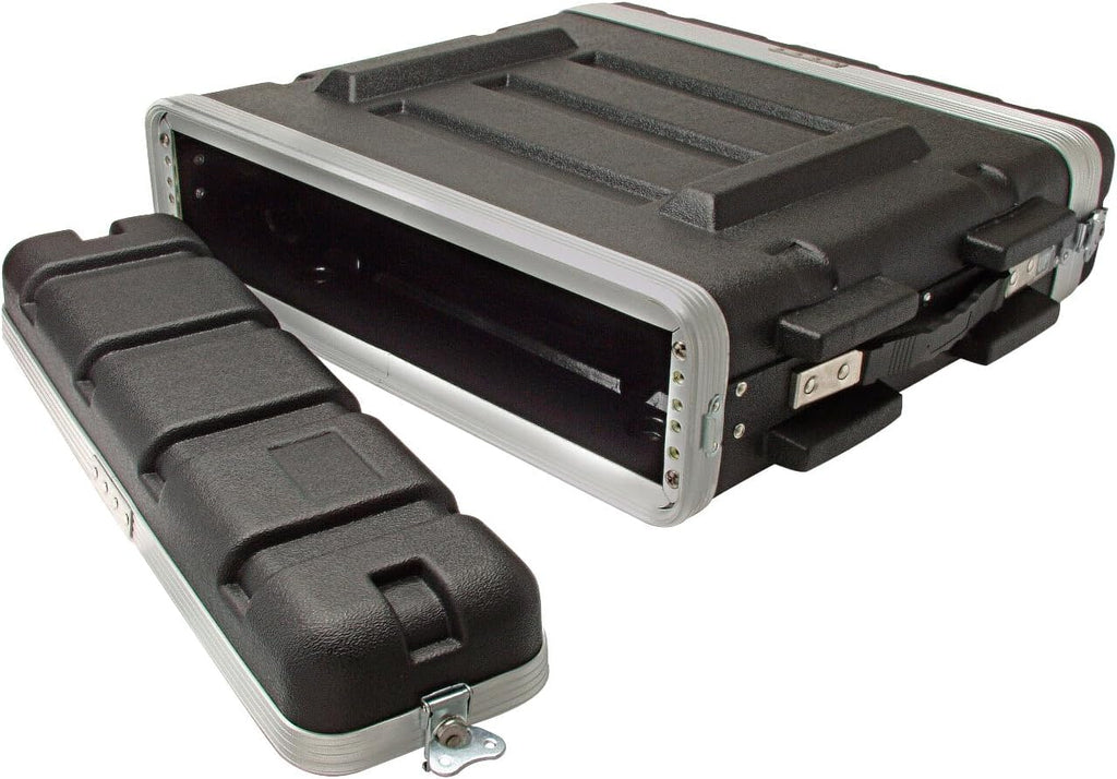 19' Rackmount Flight Case, 12' Depth, Stackable, ABS, Aluminum and Steel Construction (3U)