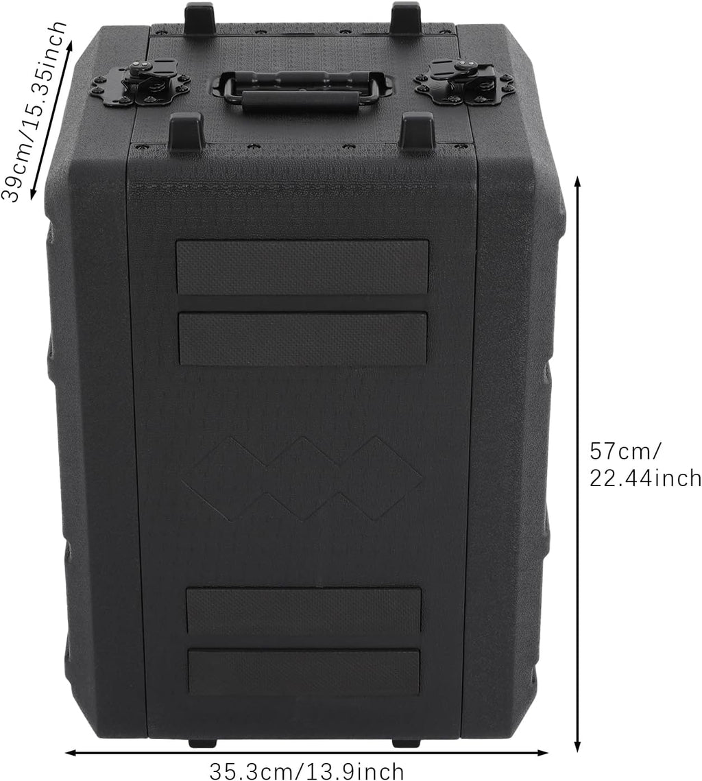 6U Rack Case, Dust-Proof 6U Rack Case with Microphone Storage Compartments, Countertop Rectangular 6U Rack Case with Practical Handle for Equalizers, Amplifiers, Speakers, Audio Equipment