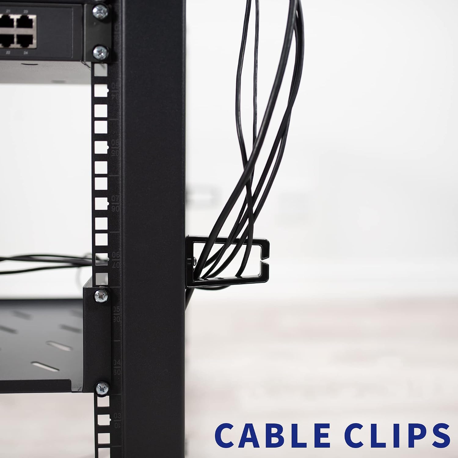 VIVO 42U Freestanding Server Rack, Mobile Open Frame 22 to 40 inch Adjustable Network Server Cart, Black, CART-SR42U
