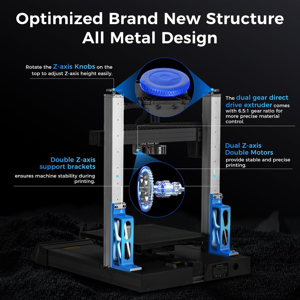 Sovol T300 3D Printer Max Speed up to 600mm/s, Klipper Firmware 300℃ All-in-one Hotend 30s Preheat Time 81-Point Auto Leveling 95% Pre-Assembly All Metal Body 11.8 * 11.8 * 13.8in