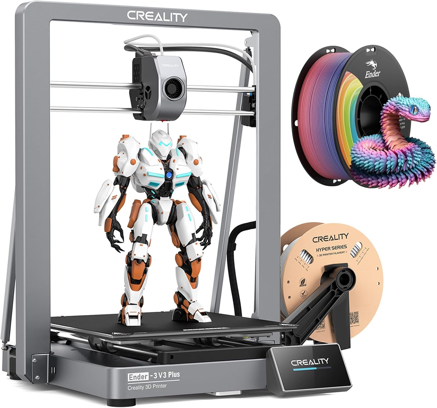 Creality Ender 3 V3 Plus 3D Printer and Creality PLA+ Filament Muliti-Color 1.75mm