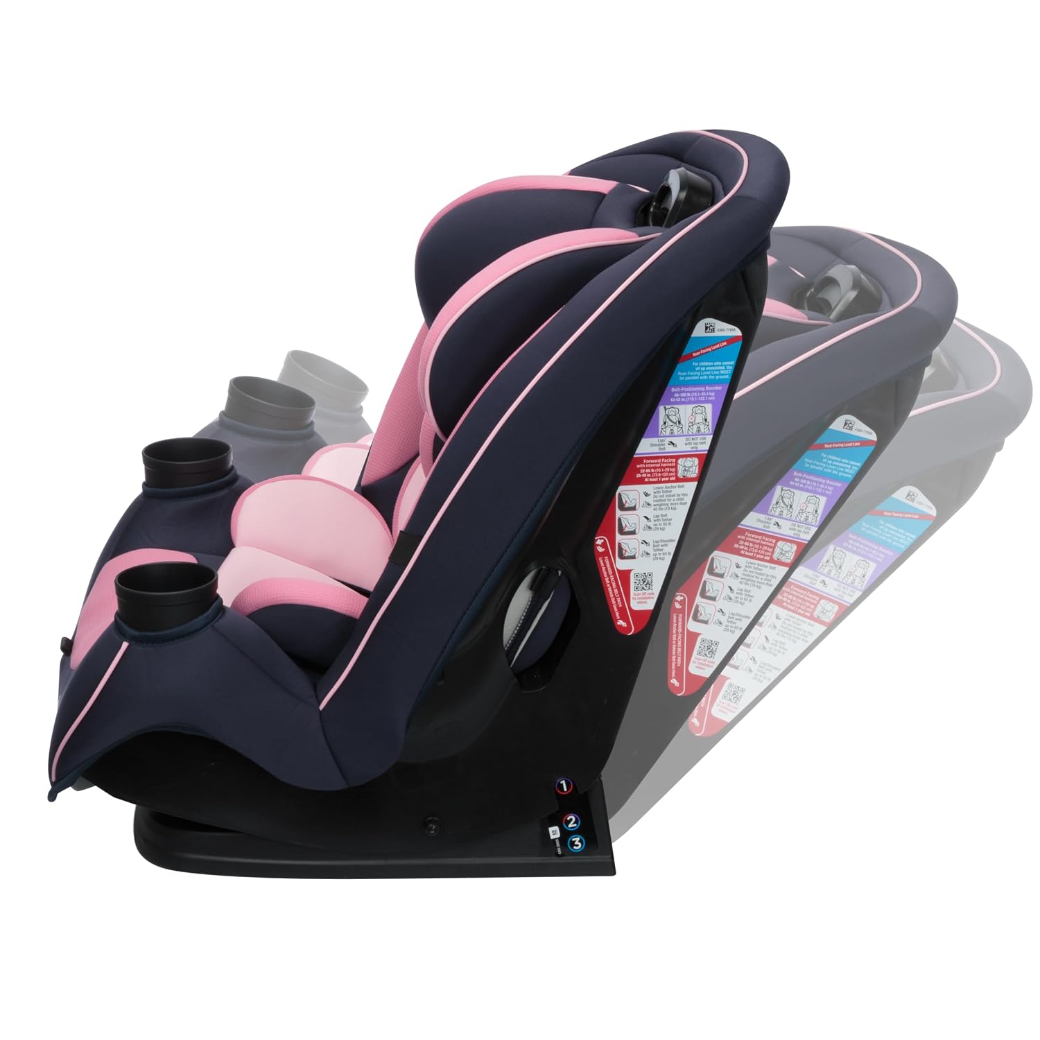 Safety 1st Grow and Go All-in-One Slim Convertible Car Seat, Rear Facing, 5-40 lbs, Forward Facing (30–65 lbs), High Back Booster Seat 40-100 pounds, Vineyard Girl