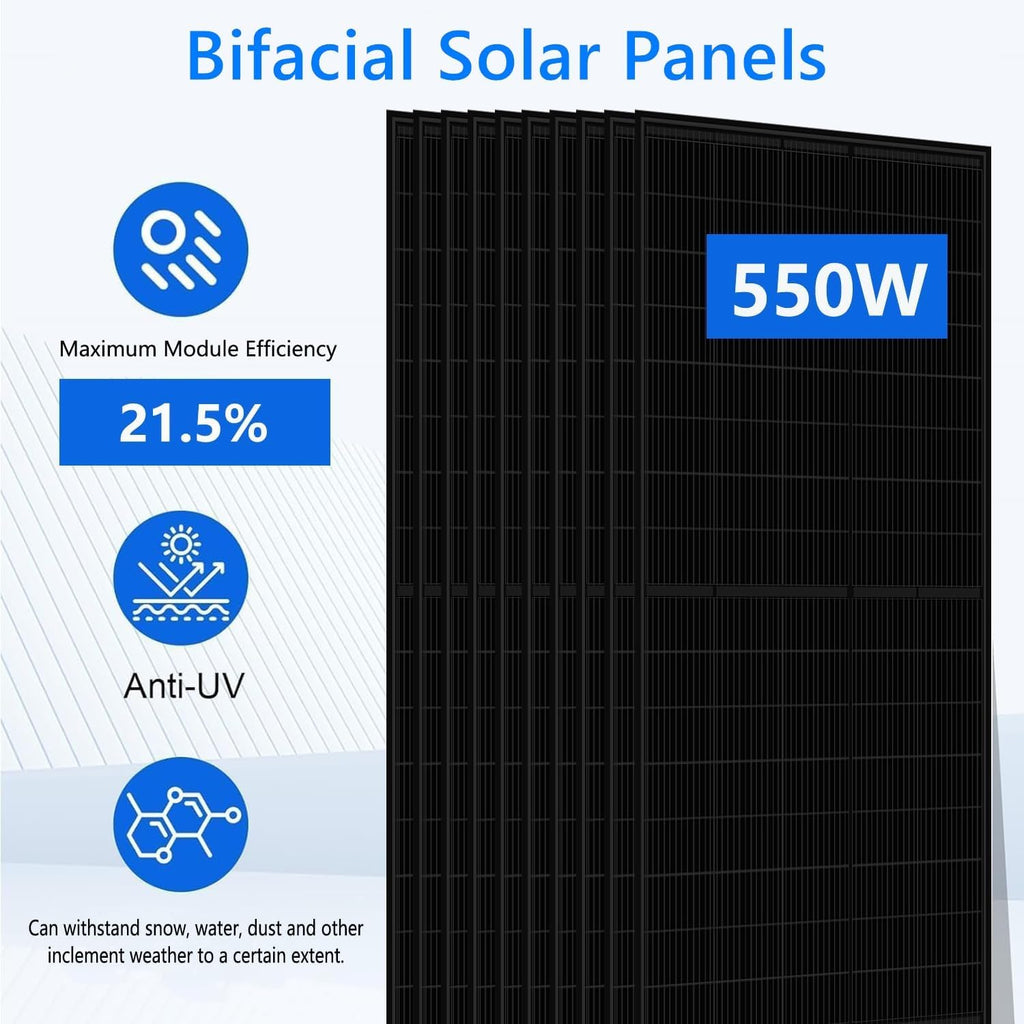 10KW Off-Grid Solar System Complete Kit Home Kit with 23.2KW Solar Panels+20KW 48V Solar Inverter+ 51.2V LiFePo4 Solar Battery with UL (40PCS*580W PV+2Sets*10KW Inverter+ 4Sets*10KWH)